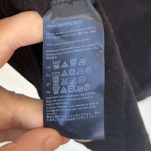 Tommy Hilfiger Black Short Sleeve Top - Size: Large - Picture 5 of 6